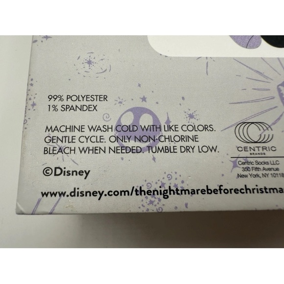 NWT Disney Nightmare Before Christmas Purple and Black Socks in collectible box. - Picture 8 of 11